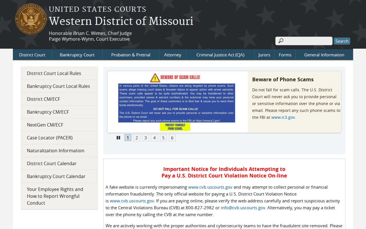 Allendale criminal records Western District of Missouri federal court
