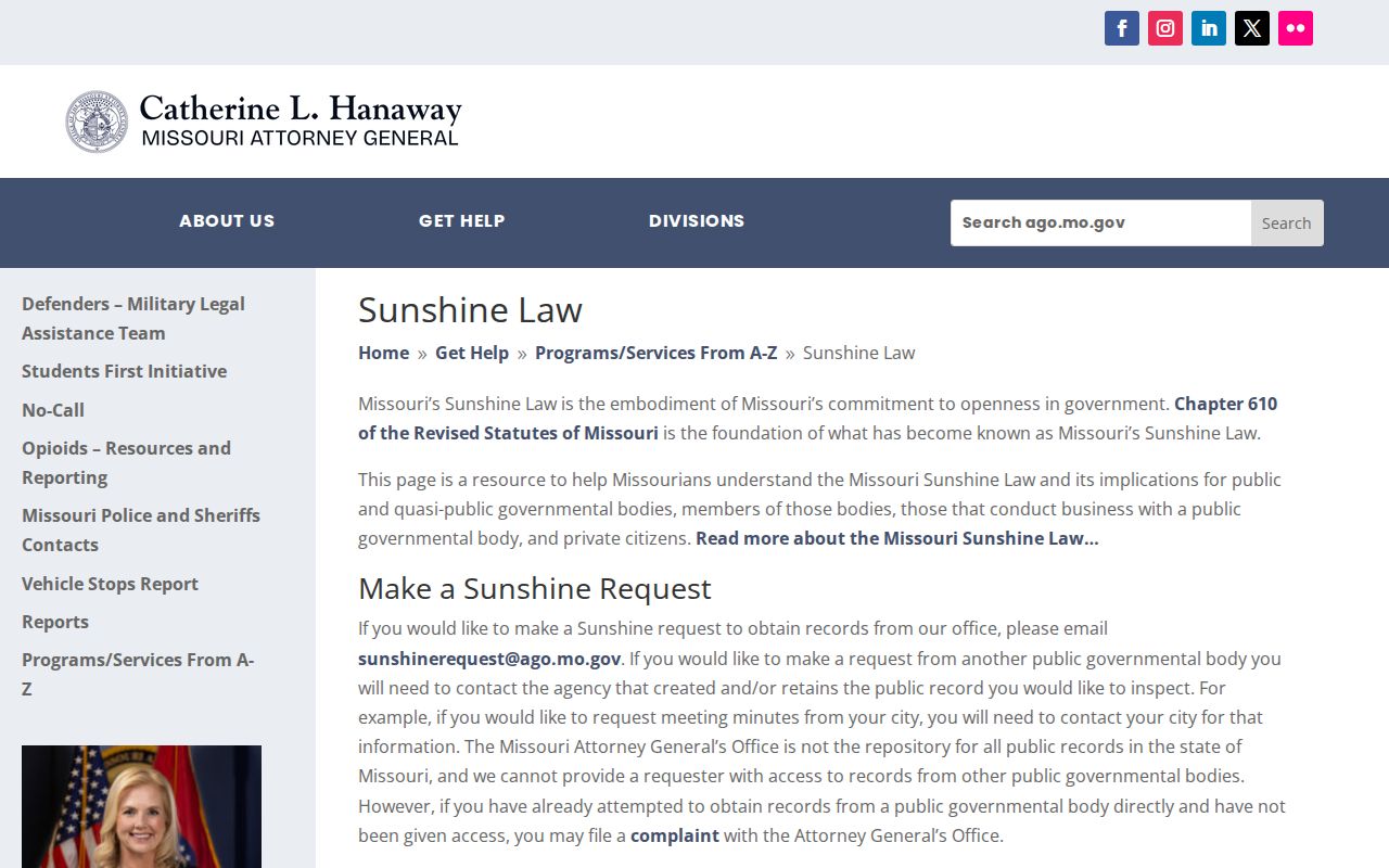 Worth County criminal record requests under the Missouri Sunshine Law