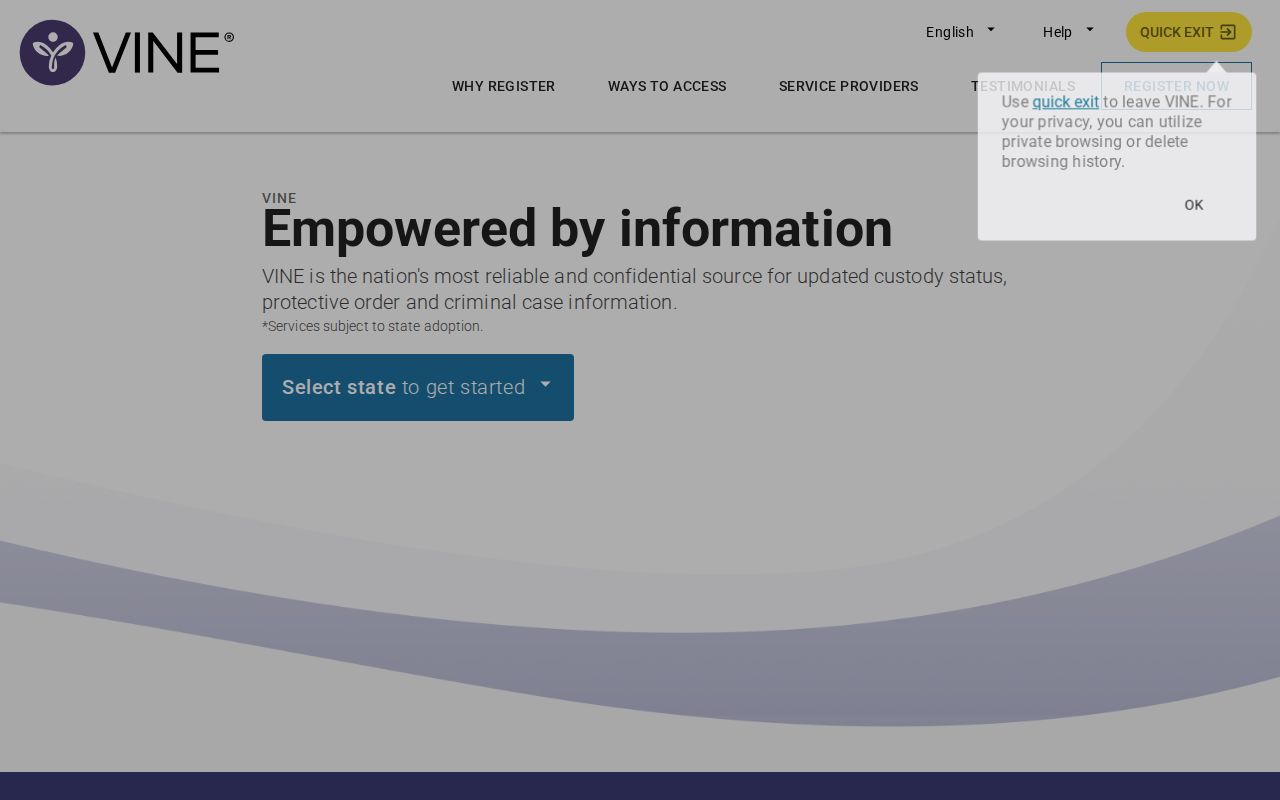 Worth County arrest custody notifications through VINELink
