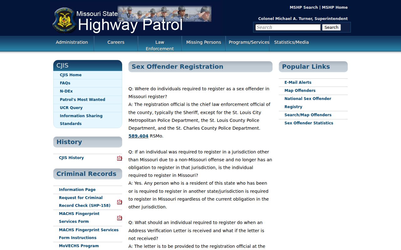 Worth County sex offender registry correction and duty information
